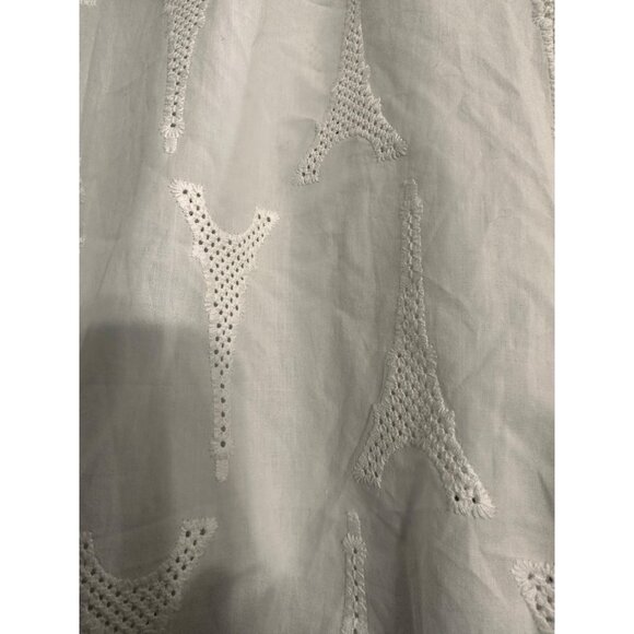 Karl Lagerfeld Paris Women's Eiffel Eyelet Cotton Blouse Soft White Size S - Picture 3 of 10